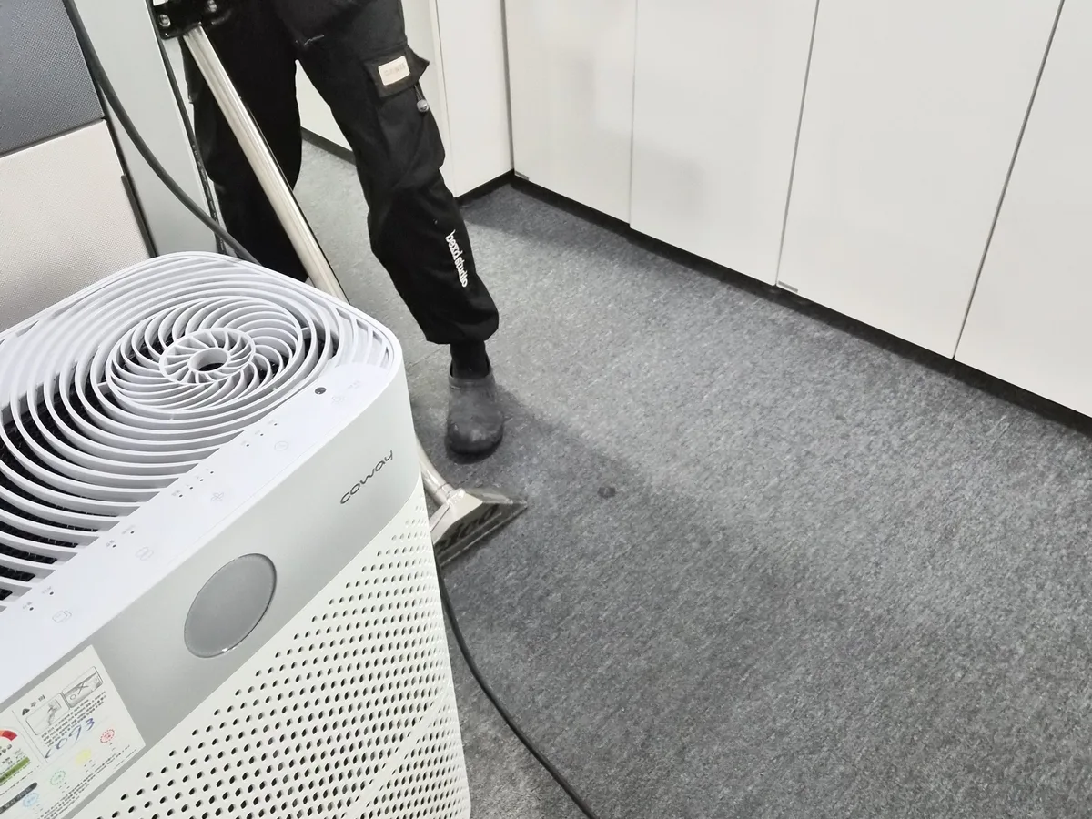 세종시 소정면 사업장 로비·복도 카페트 바닥 위생청소 사례 - 행진크린